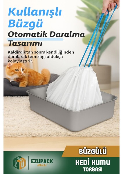 21'li Kedi Kumu Torbası Pudra Kokulu Büzgülü Poşet Pet Evcil Hayvan Kedi Tuvaleti 3 Paket 82X50CM fiyatları