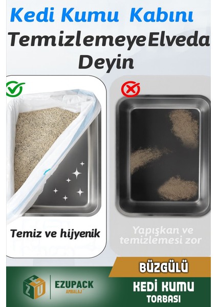 7'li Kedi Kumu Torbası Pudra Kokulu Büzgülü Poşet Pet Evcil Hayvan Kedi Tuvaleti 1 Paket 82X50CM fırsatları