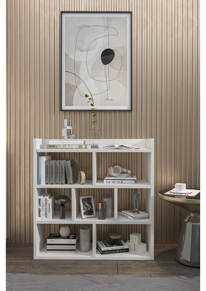 7 Bölmeli Kitaplık,raflı Kitaplık,beyaz,95 Cm,dekoratif Kitaplık fiyatları