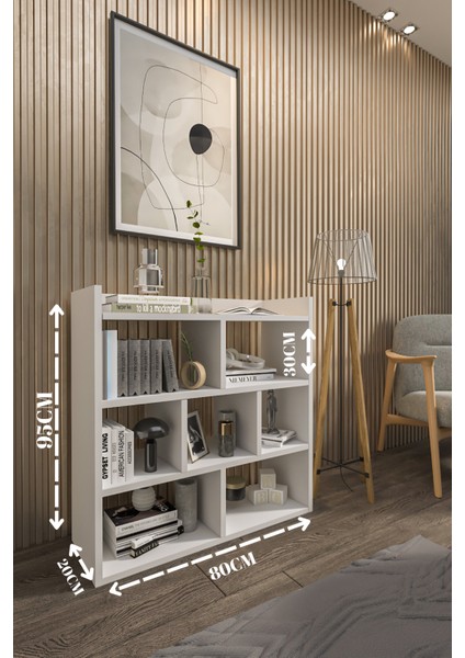 7 Bölmeli Kitaplık,raflı Kitaplık,beyaz,95 Cm,dekoratif Kitaplık fırsatları