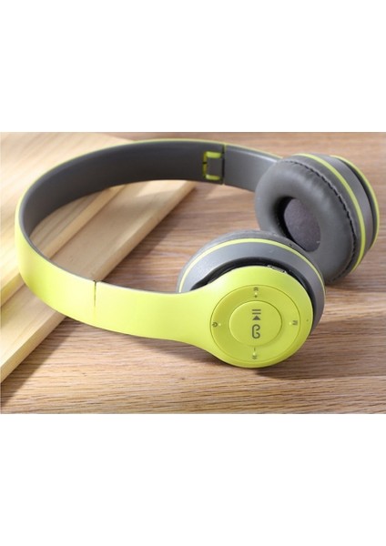 Katlanabilir Wireless Kablosuz Bluetooth Güçlü Bass Kulak Üstü Kulaklık Yeşil indirimleri