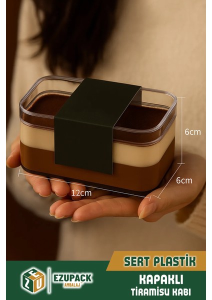 24'lü Tiramisu Cup 300 cc Mika Kase Plastik Şeffaf Kapaklı Sunum Kabı Tatlı & Meze ve Salata Kap fiyatları