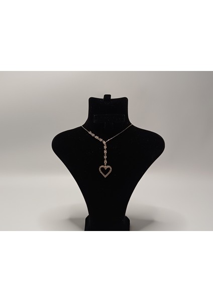 925 Ayar Kadın Gümüş Sallantılı Kalp Kolye