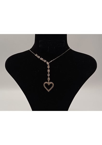 925 Ayar Kadın Gümüş Sallantılı Kalp Kolye fiyatları