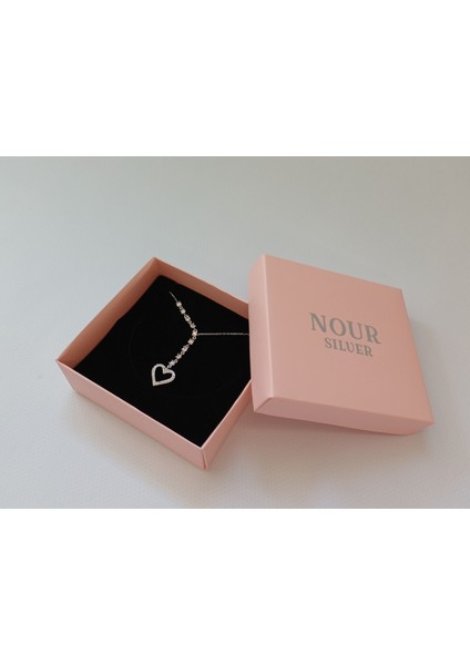 925 Ayar Kadın Gümüş Sallantılı Kalp Kolye modelleri