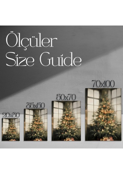 Kış Gecesi Noel Ağacı Tablosu modelleri