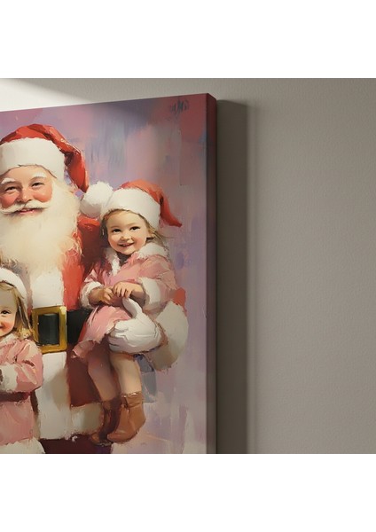 Noel Baba ve Iki Küçük Kız Yağlıboya Tablosu indirimleri