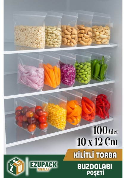 100'lü Buzdolabı Kilitli Torba Poşet Dondurucu Ikramlık Çerez Davet Kına Poşeti 10X12CM modelleri