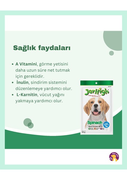 Ispanak ve Gerçek Tavuk Eti Köpek Ödül Maması (60 G)
