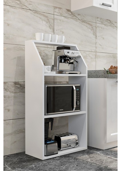 Raflı Mutfak Dolabı,3 Bölme Mikrodalga Dolabı,ergonomik Mutfak TEZGAHI,115CM