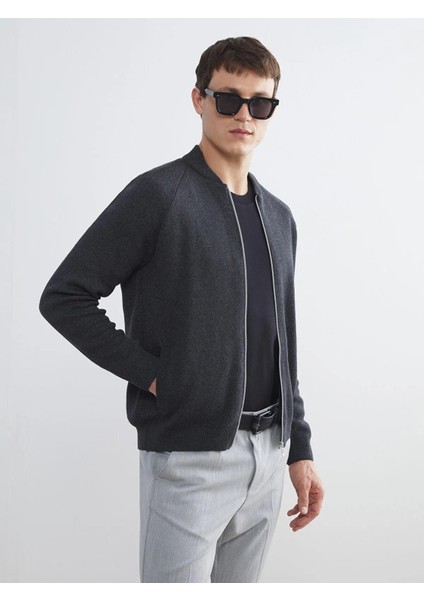 Standart Kalıp Kolej Yaka Erkek Triko Hırka (W5)