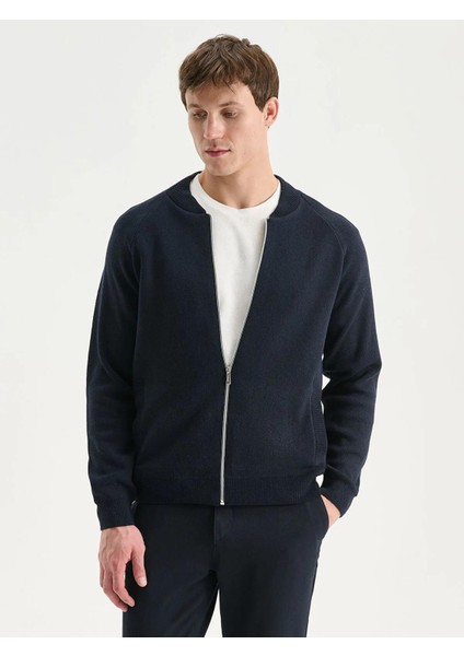 Standart Kalıp Kolej Yaka Erkek Triko Hırka (W5)