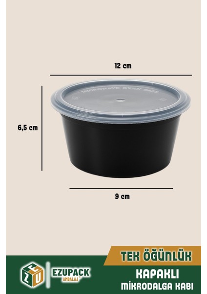 12'li Yuvarlak Mikrodalga ve Difrize Uygun Saklama Kabı Seti Buzluk Plastik Kap Derindondurucu 500ML fiyatları