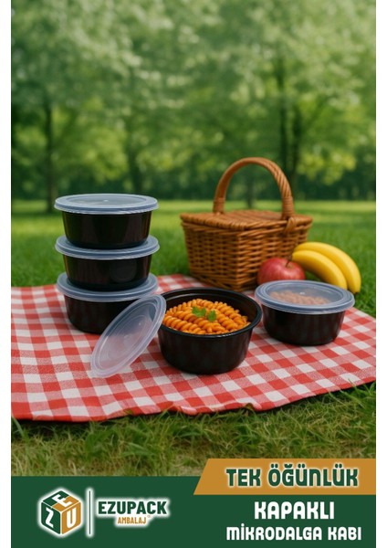 12'li Yuvarlak Mikrodalga ve Difrize Uygun Saklama Kabı Seti Buzluk Plastik Kap Derindondurucu 500ML