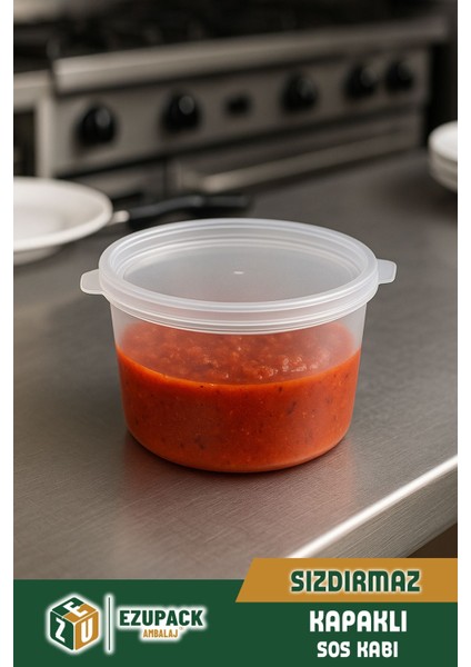 50 Adet Sızdırmaz 120 ml Mini Saklama Kabı Sosluk Buzluk Kabı, Et Suyu, Kemik Suyu, Sos Kabı Mutfak fırsatları
