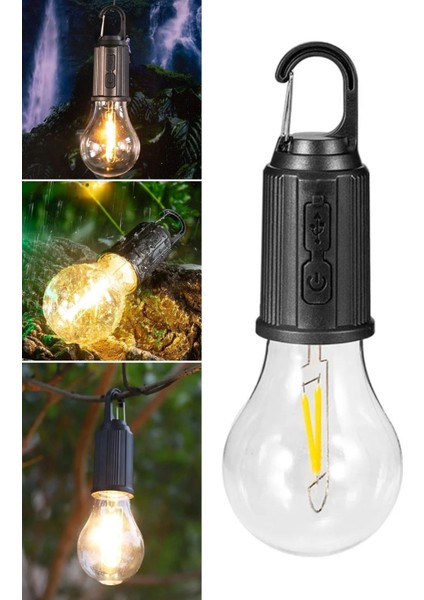 Buffer® Şarj Olabilen 3 Farklı Mod Led'li Kendiliğinden Asma Kancalı Kamp,dış Cephe Lambası