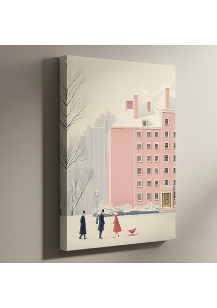 Kış Masalı Pembe Bina Tablosu