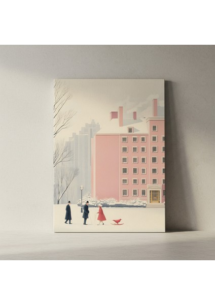 Kış Masalı Pembe Bina Tablosu fiyatları