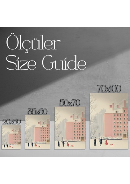 Kış Masalı Pembe Bina Tablosu modelleri