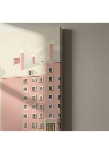 Kış Masalı Pembe Bina Tablosu indirimleri