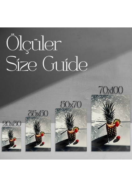 Ananas Kokteyli Plaj Temalı Soyut Tablo modelleri
