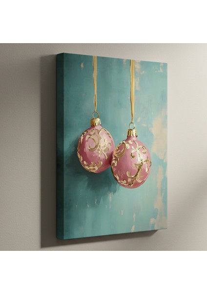 Pembe Altın Yılbaşı Süsleri Tablosu