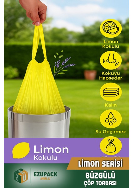 40 Lt 3lü Set Avantaj Orta Boy Lavanta Çilek Limon Kokulu Büzgülü Çöp Poşeti Çöp Torbası 30 Adet fırsatları