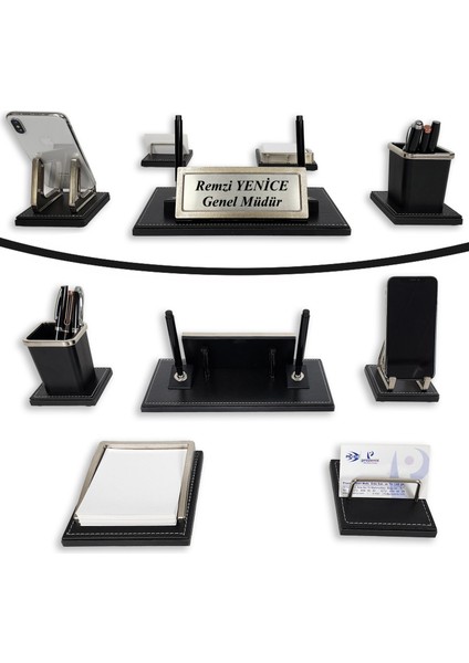 Milas Krom Detaylı Lüks Masa Isimliği Masaüstü Ofis Hediyesi Isimlik Seti indirimleri