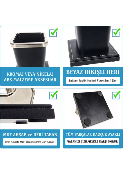 Milas Krom Detaylı Lüks Masa Isimliği Masaüstü Ofis Hediyesi Isimlik Seti