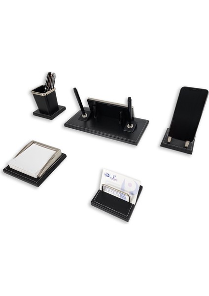 Milas Krom Detaylı Lüks Masa Isimliği Masaüstü Ofis Hediyesi Isimlik Seti