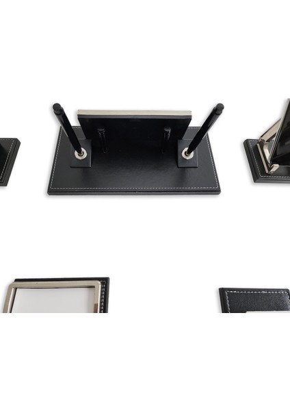 Milas Krom Detaylı Lüks Masa Isimliği Masaüstü Ofis Hediyesi Isimlik Seti