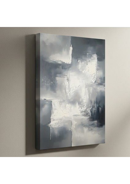 Soyut Gri Tonlarındaki Modern Sanat Tablosu