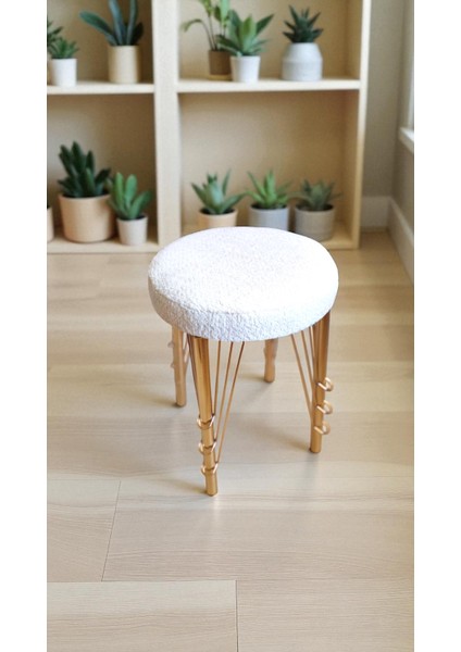 Still Gold Yuvarlak Puf Bench, Puf, Sandalye, Oturak, Tabure, Makyaj Masası Sandalyesi, Dresuar Pufu modelleri