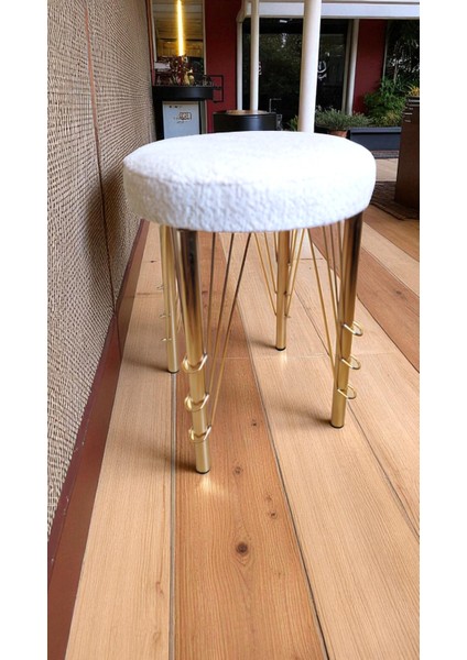 Still Gold Yuvarlak Puf Bench, Puf, Sandalye, Oturak, Tabure, Makyaj Masası Sandalyesi, Dresuar Pufu fırsatları