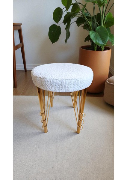 Still Gold Yuvarlak Puf Bench, Puf, Sandalye, Oturak, Tabure, Makyaj Masası Sandalyesi, Dresuar Pufu indirimleri