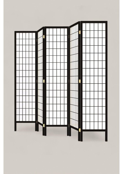 Doğal Ahşap Japon Stil Çizgisel Siyah Paravan Seperatör Oda Bölme fırsatları