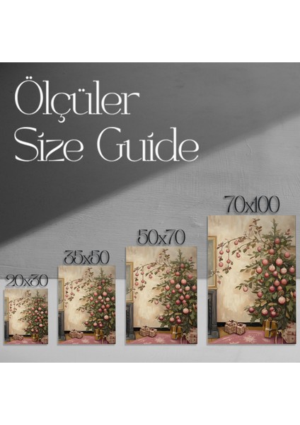 Pembe Süslerle Geleneksel Noel Ağacı Tablosu modelleri