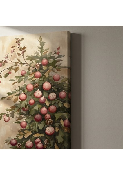 Pembe Süslerle Geleneksel Noel Ağacı Tablosu indirimleri