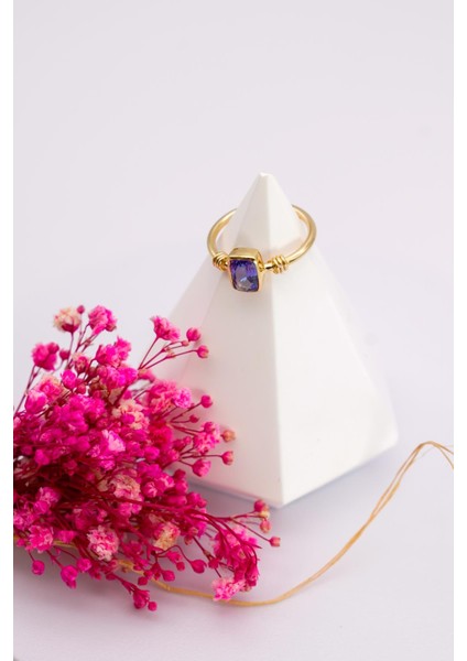 Dikdörtgen Tanzanit Taşlı Altın Yüzük – 14 Ayar Zarif ve Modern Tasarımlı Altın Aksesuar fırsatları