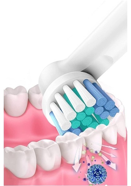 Braun - Oral B Şarjlı ve Pilli Ağız ve Diş Sağlıgı Fırçası Uyumlu 4 Adet Yedek Başlık