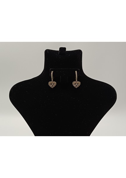 925 Ayar Kadın Gümüş Fiyonklu Kalp Küpe