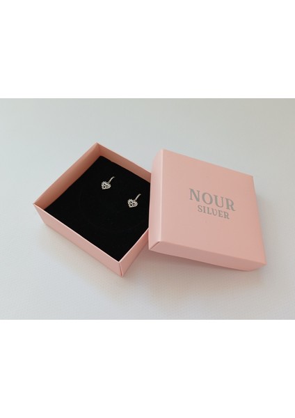 925 Ayar Kadın Gümüş Fiyonklu Kalp Küpe modelleri