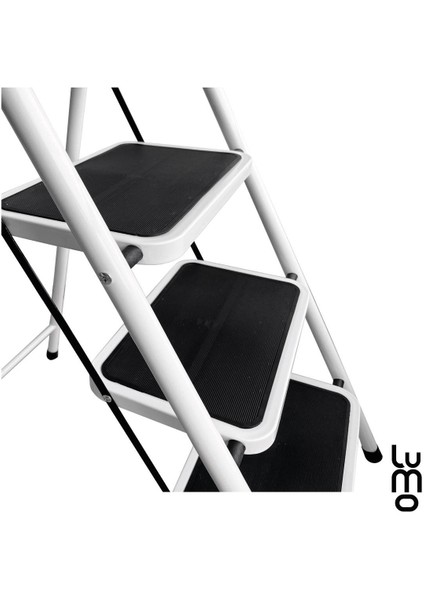 Metal 6 Basamaklı Katlanır Merdiven | Geniş Kaymaz Yüzeyli Basamaklı Ev Tipi 150 kg Taşıma Kapasite Beyaz fırsatları