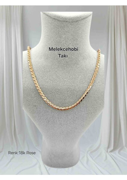 Melekcehobi Takı Minimal ve Zarif 18K Rose Altın Renk Zincir Kolye"
