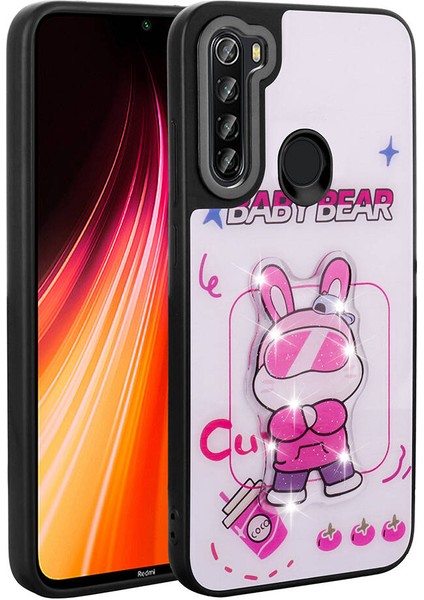 Xiaomi Redmi Note 8 Kılıf Parlayan Kabartmalı Ikonik Figürlü Şık Amas Silikon Kapak