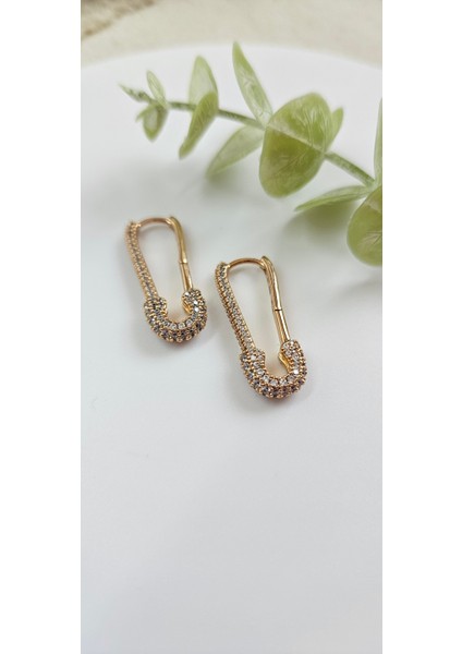 Melekcehobi Takı Modern ve Şık Taşlı Çatal Iğne Küpe modelleri