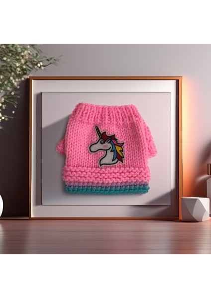 Tavşan Için Unicorn'lu Pembe Kazak