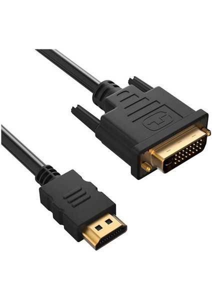 1.8 Metre - HDMI To DVI 24+1 DVI To HDMI Kablo Altın Uçlu