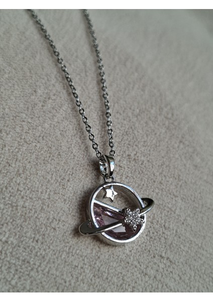 Satürn Taşlı Çelik Kolye fiyatları