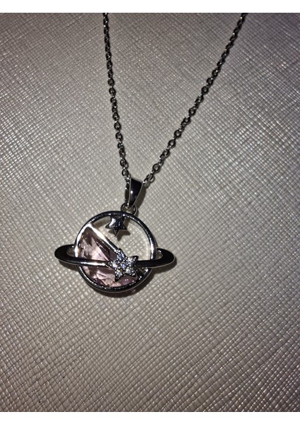 Satürn Taşlı Çelik Kolye fırsatları